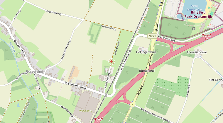 Kaart van de omgeving van de melding