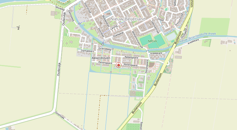 Kaart van de omgeving van de melding