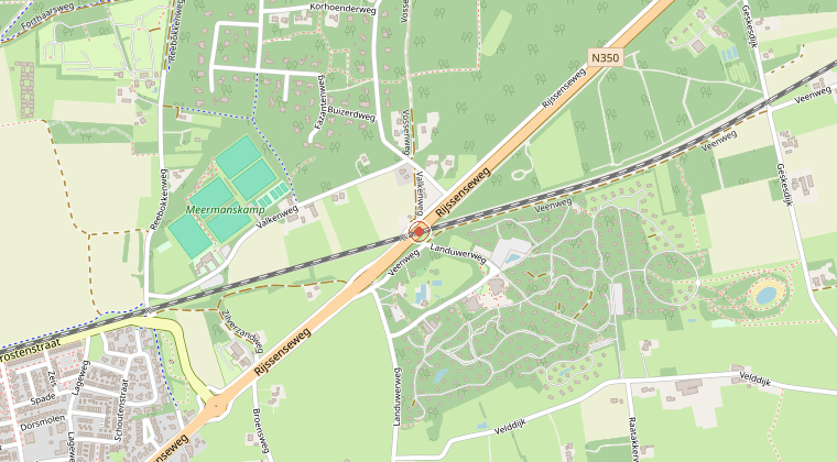 Kaart van de omgeving van de melding