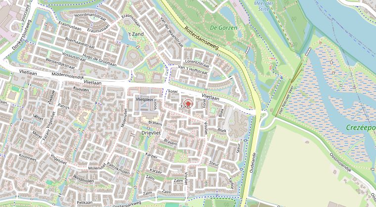 Kaart van de omgeving van de melding