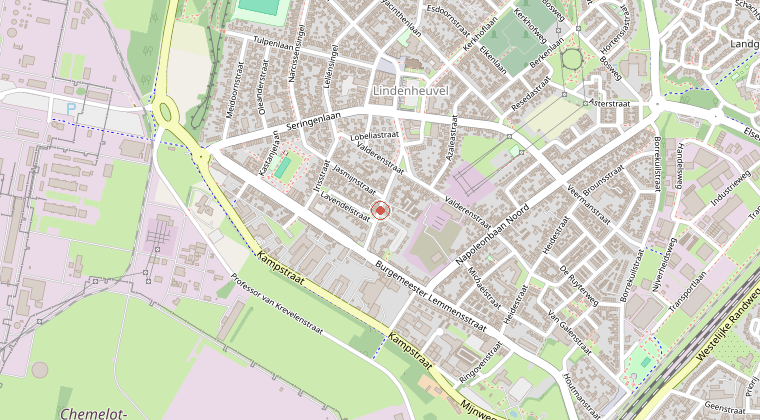 Kaart van de omgeving van de melding