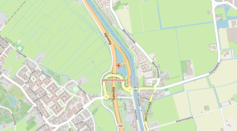 Kaart van de omgeving van de melding