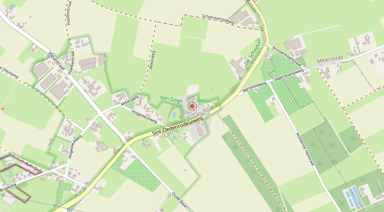 Kaart van de omgeving van de melding