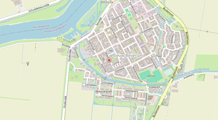 Kaart van de omgeving van de melding