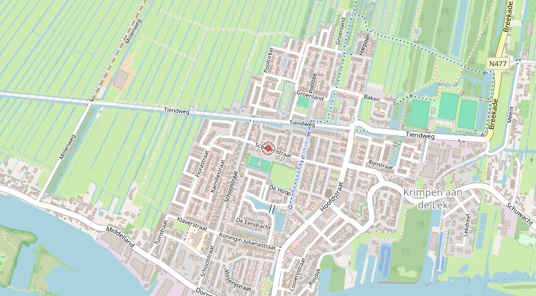 Kaart van de omgeving van de melding