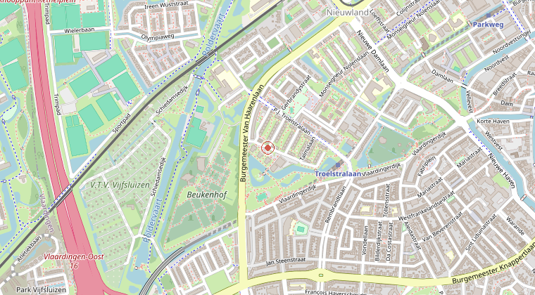 Kaart van de omgeving van de melding