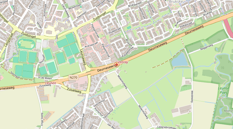 Kaart van de omgeving van de melding