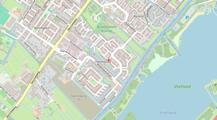 Kaart van de omgeving van de melding