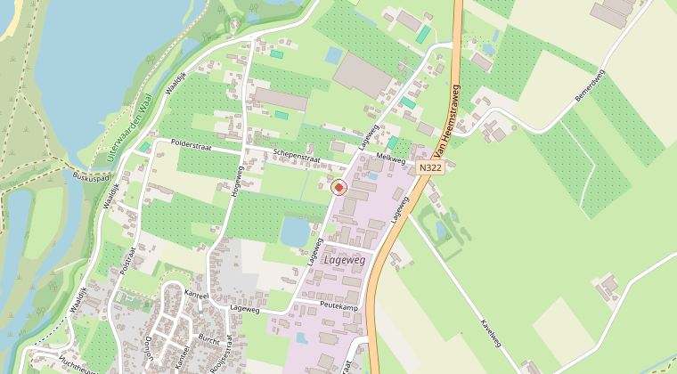 Kaart van de omgeving van de melding