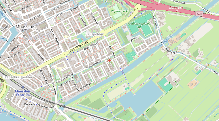 Kaart van de omgeving van de melding