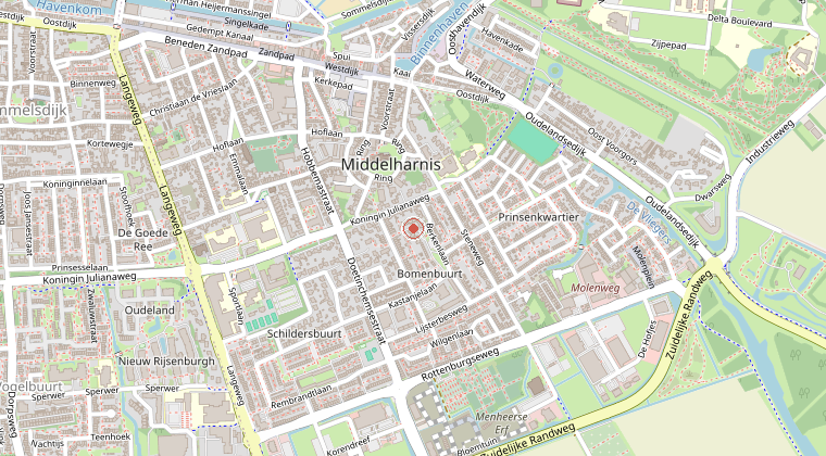 Kaart van de omgeving van de melding