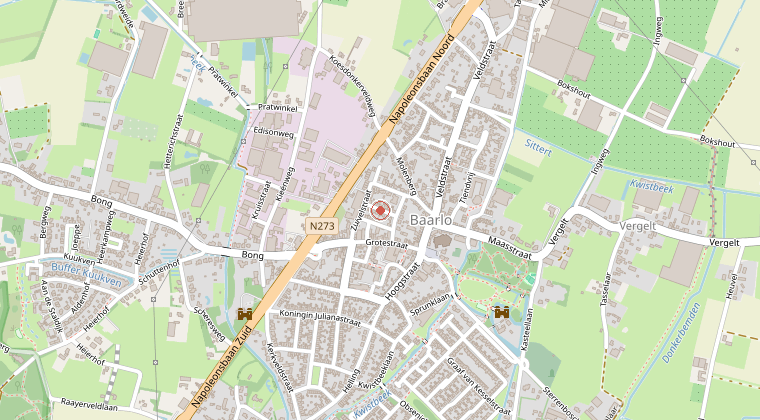 Kaart van de omgeving van de melding