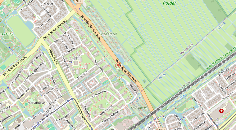 Kaart van de omgeving van de melding