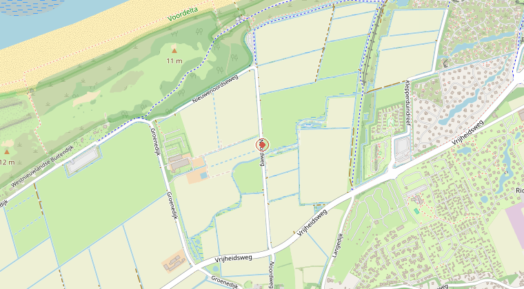 Kaart van de omgeving van de melding