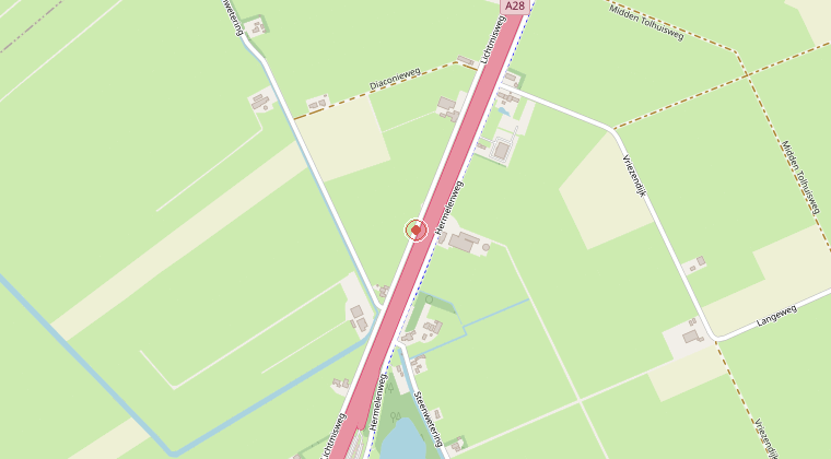 Kaart van de omgeving van de melding