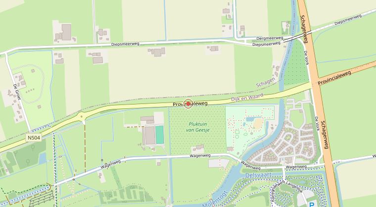Kaart van de omgeving van de melding