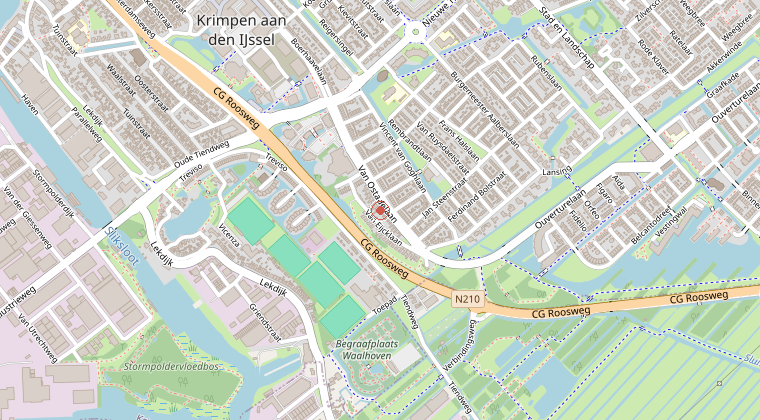 Kaart van de omgeving van de melding