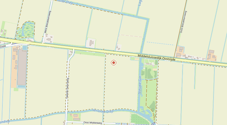 Kaart van de omgeving van de melding