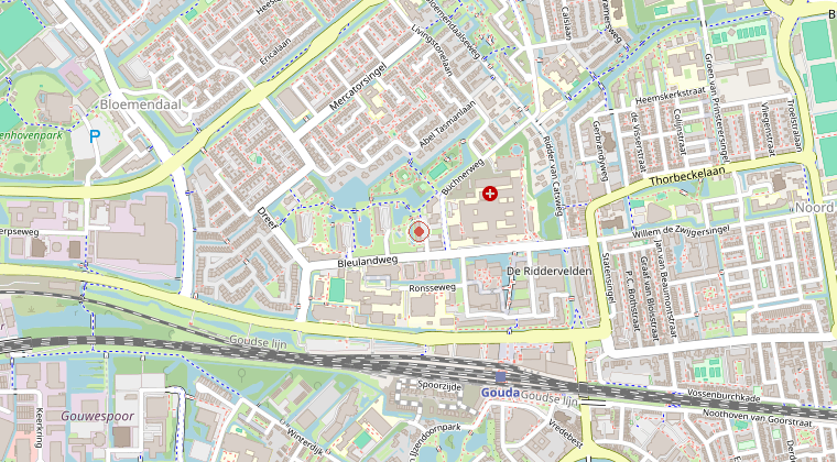 Kaart van de omgeving van de melding