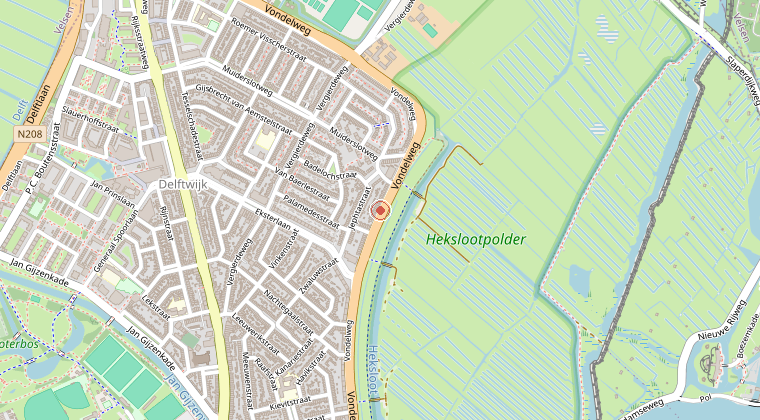 Kaart van de omgeving van de melding
