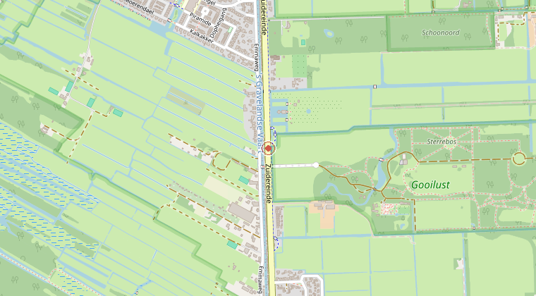 Kaart van de omgeving van de melding