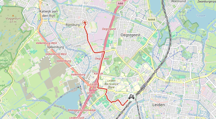 Kaart van de omgeving van de melding