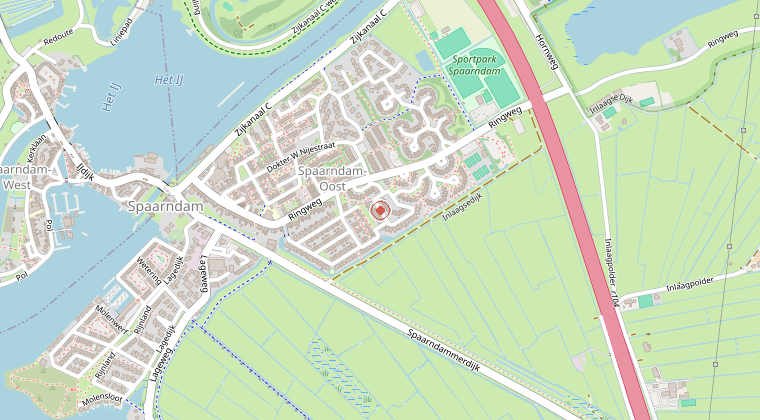 Kaart van de omgeving van de melding