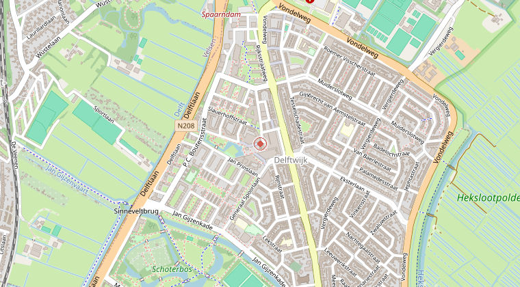 Kaart van de omgeving van de melding
