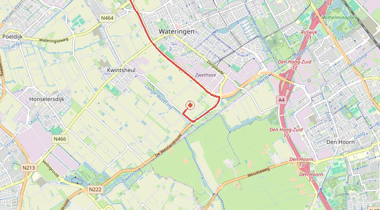 Kaart van de omgeving van de melding