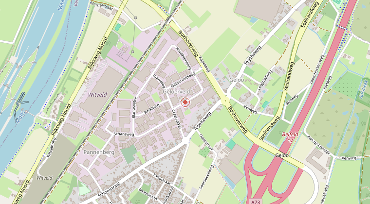 Kaart van de omgeving van de melding