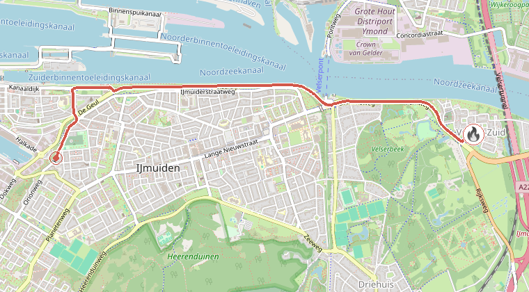 Kaart van de omgeving van de melding