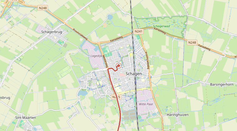 Kaart van de omgeving van de melding