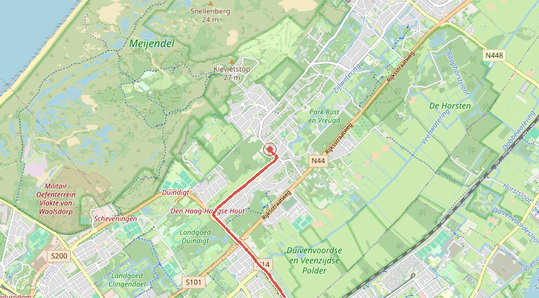Kaart van de omgeving van de melding