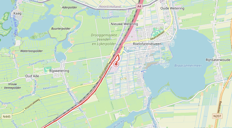 Kaart van de omgeving van de melding