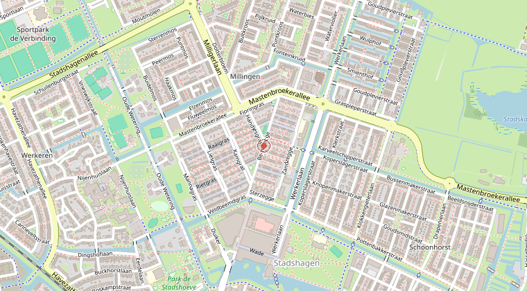 Kaart van de omgeving van de melding