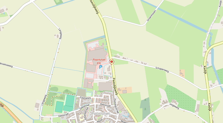 Kaart van de omgeving van de melding