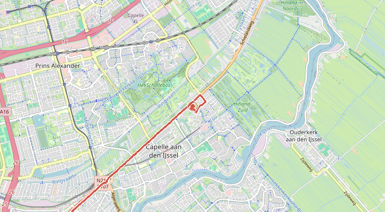Kaart van de omgeving van de melding