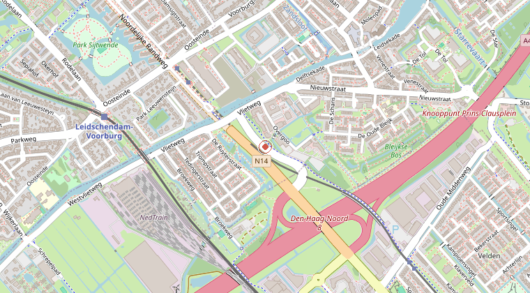 Kaart van de omgeving van de melding