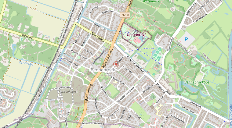 Kaart van de omgeving van de melding