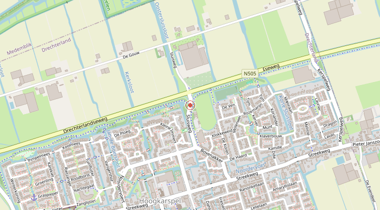 Kaart van de omgeving van de melding