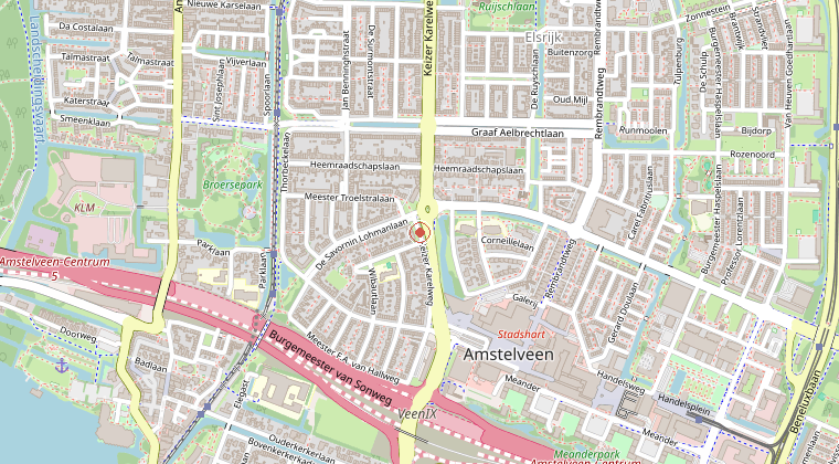 Kaart van de omgeving van de melding