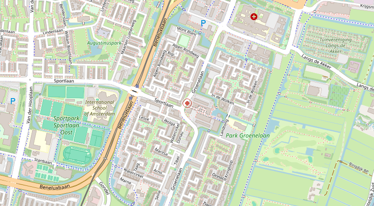 Kaart van de omgeving van de melding