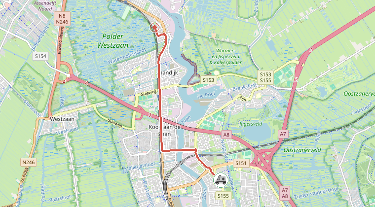 Kaart van de omgeving van de melding