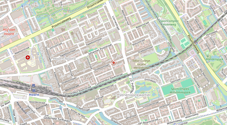 Kaart van de omgeving van de melding