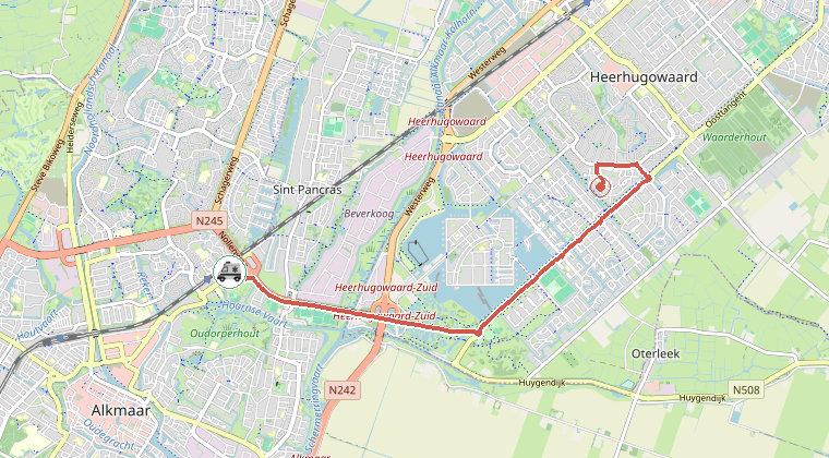 Kaart van de omgeving van de melding