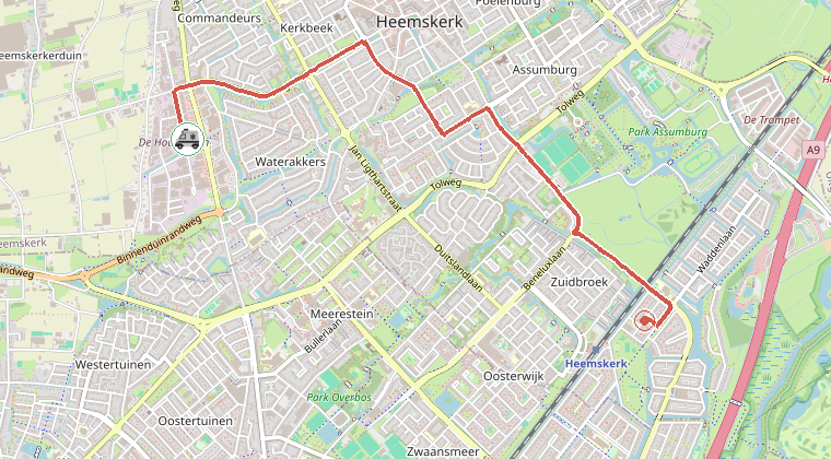 Kaart van de omgeving van de melding