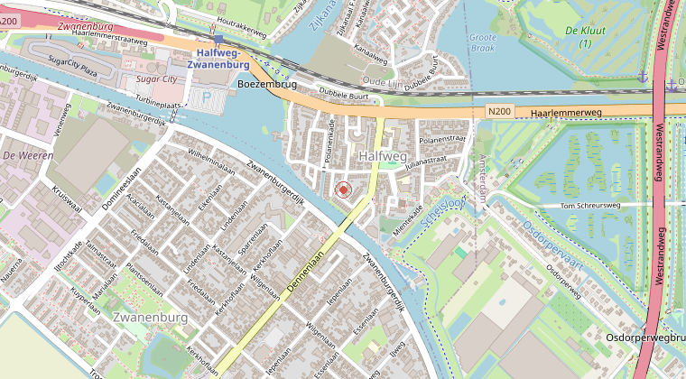 Kaart van de omgeving van de melding