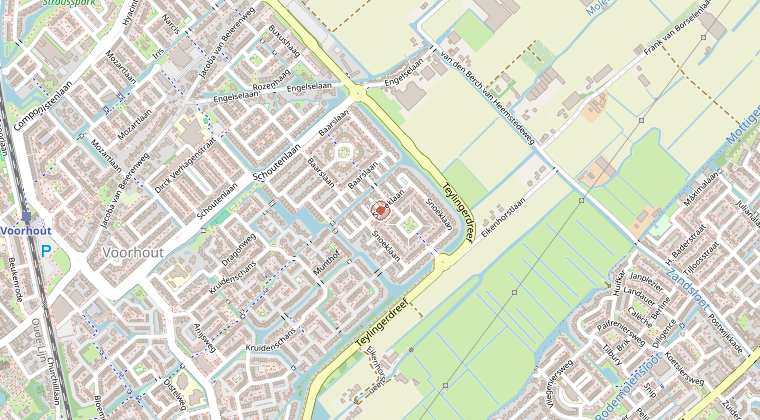 Kaart van de omgeving van de melding