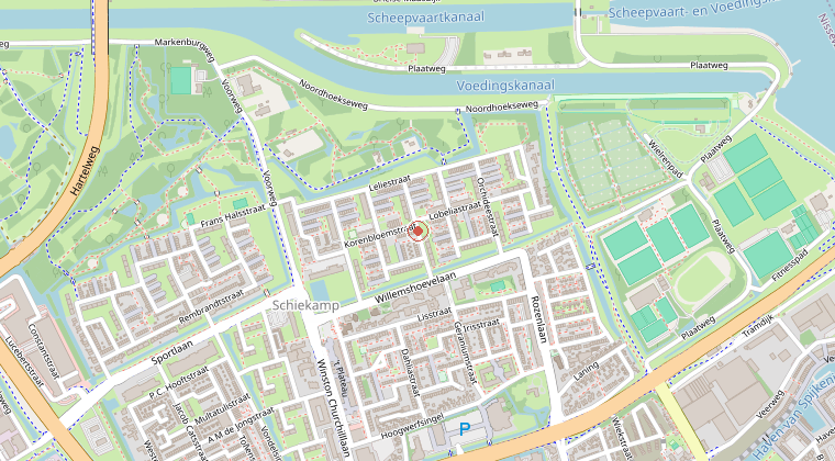 Kaart van de omgeving van de melding