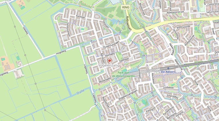 Kaart van de omgeving van de melding